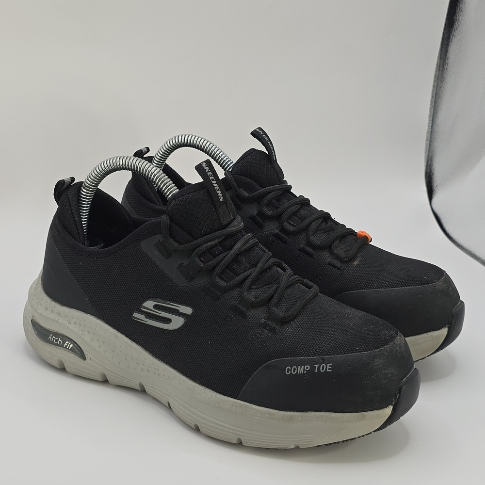 Skechers Arch Fit Angis Women's Size 7.5 Black Work Composite Toe Shoes Sneakers